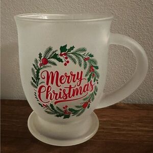 Frosted Christmas Mug with Festive Design. NEW NEVR USED